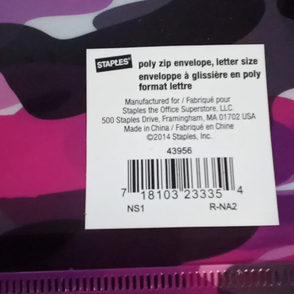 STAPLES CAMO POLY SLIDE ENVELOPES! NEW!! BUNDLE OF 10